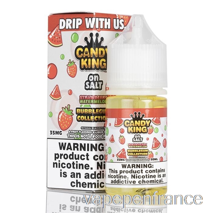 Collection Bubblegum Fraise Pastèque - Roi Des Bonbons Sur Sel - Stylo Vape 30 Ml 50 Mg